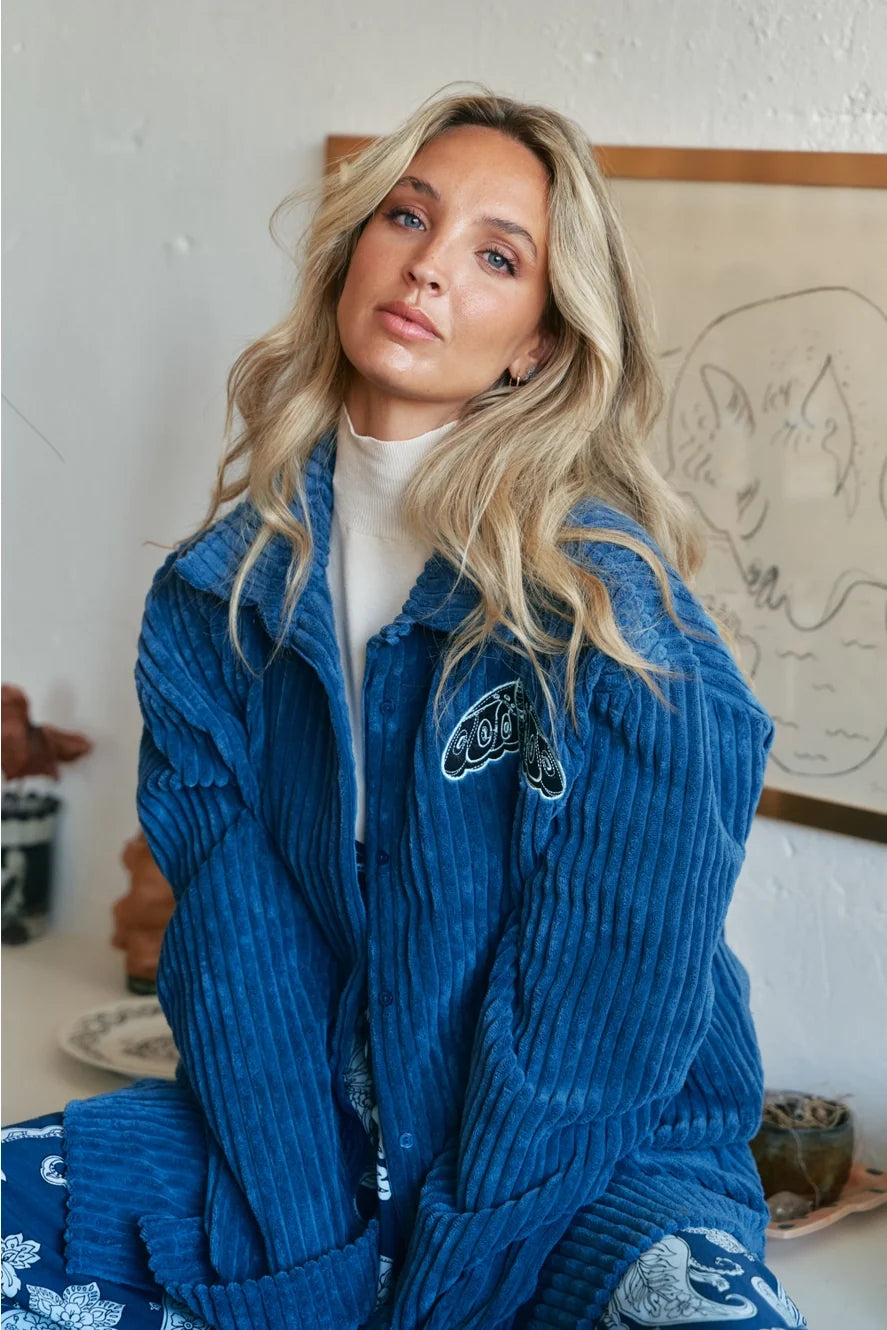 Blauw corduroy jasje 