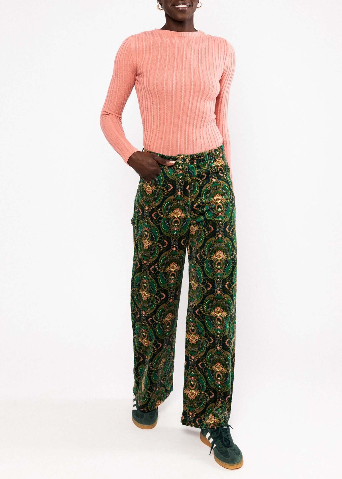 Corduroy Pants High Waist Marlotte - SoMuch Fashion