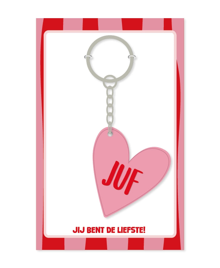 Sleutelhanger Juf Roze