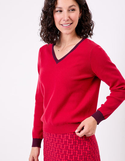 Chunky knit v-neck sweater