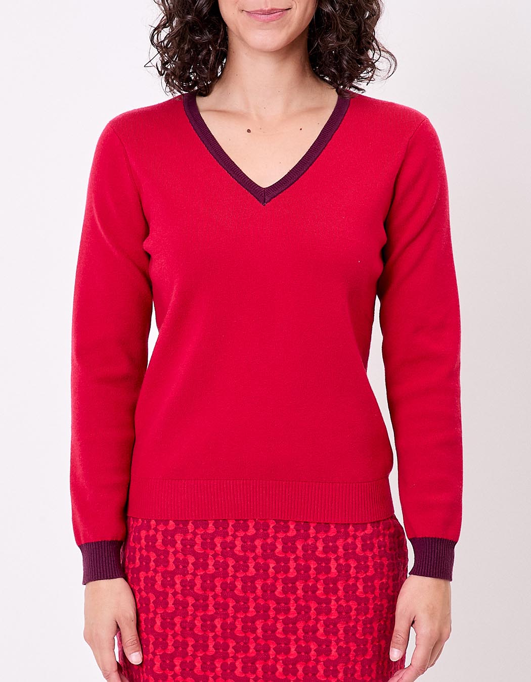 Chunky knit v-neck sweater