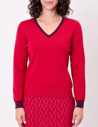 Chunky knit v-neck sweater