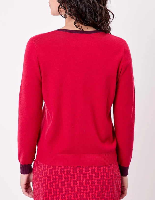 Chunky knit v-neck sweater