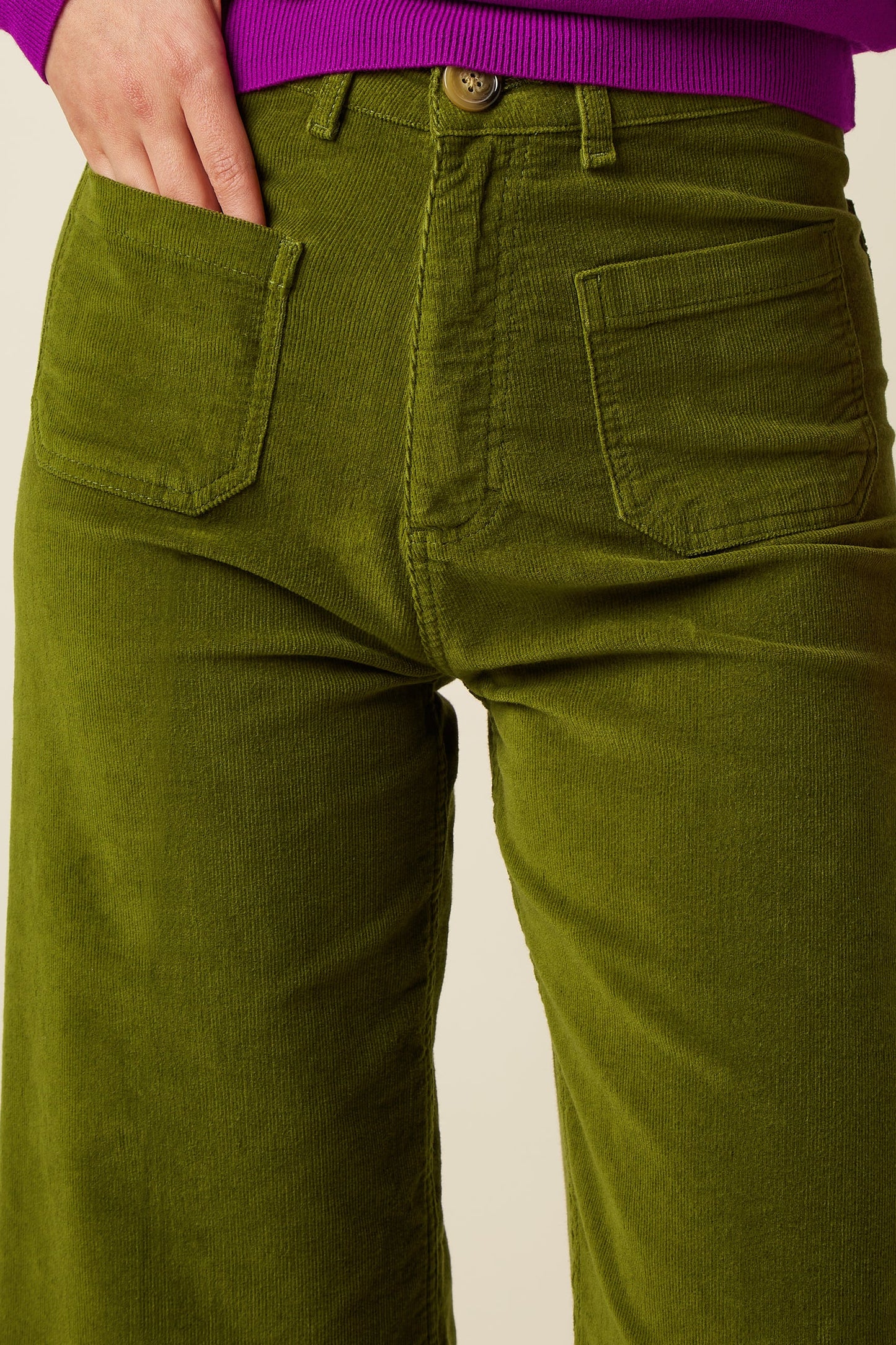 Corduroy broek in groen