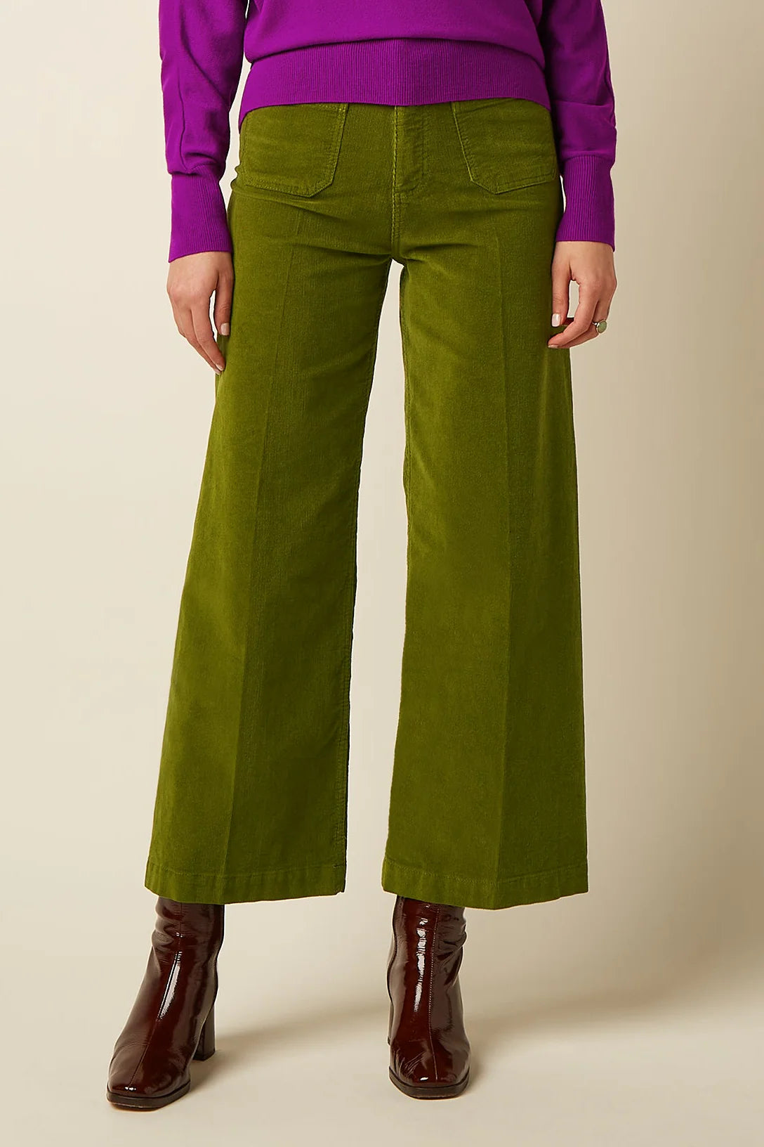 Corduroy broek in groen