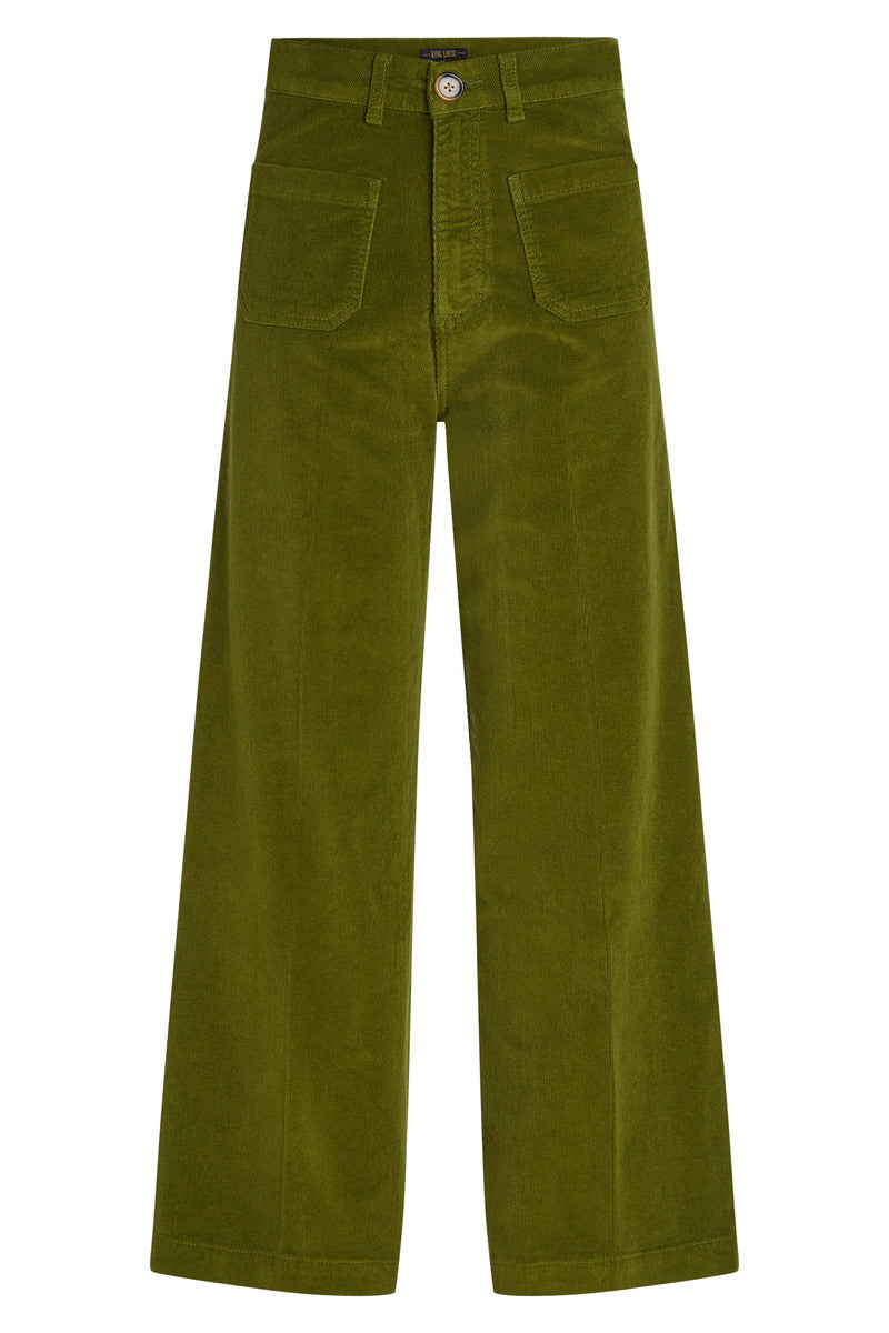 Broek baby cord in groene kleur 