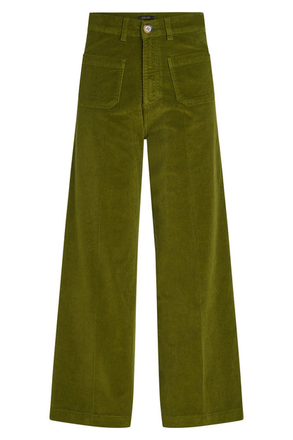 Broek baby cord in groene kleur 