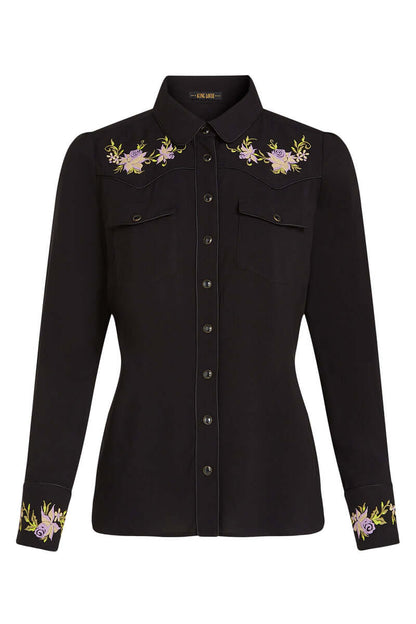Western Blouse Rosetta Embroidery - SoMuch Fashion