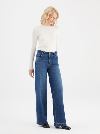 Mid Waist Full Length 5 Pocket Jeans