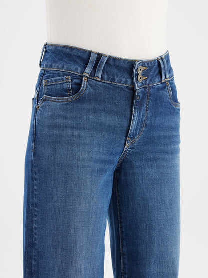 Mid Waist Full Length 5 Pocket Jeans