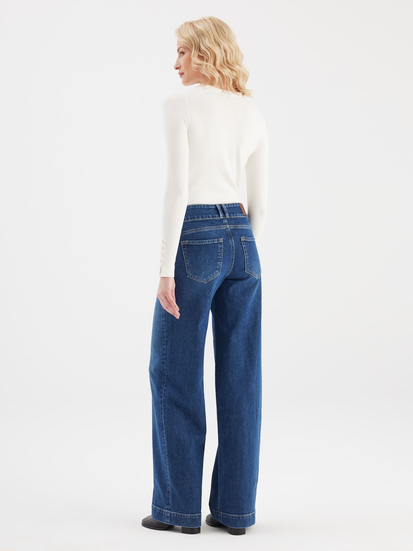 Mid Waist Full Length 5 Pocket Jeans