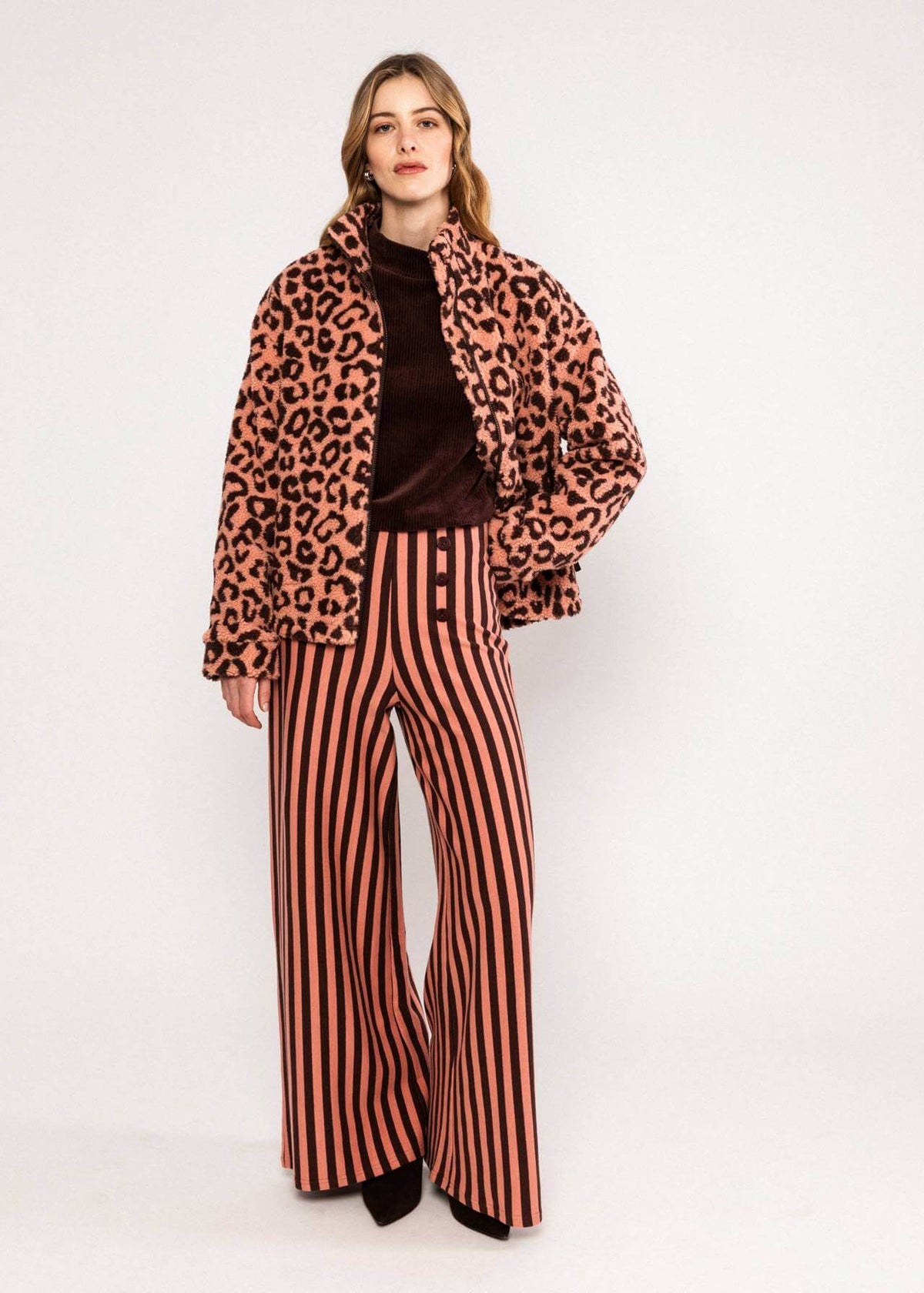 fleece jacket met motief, warme stijl en comfort 