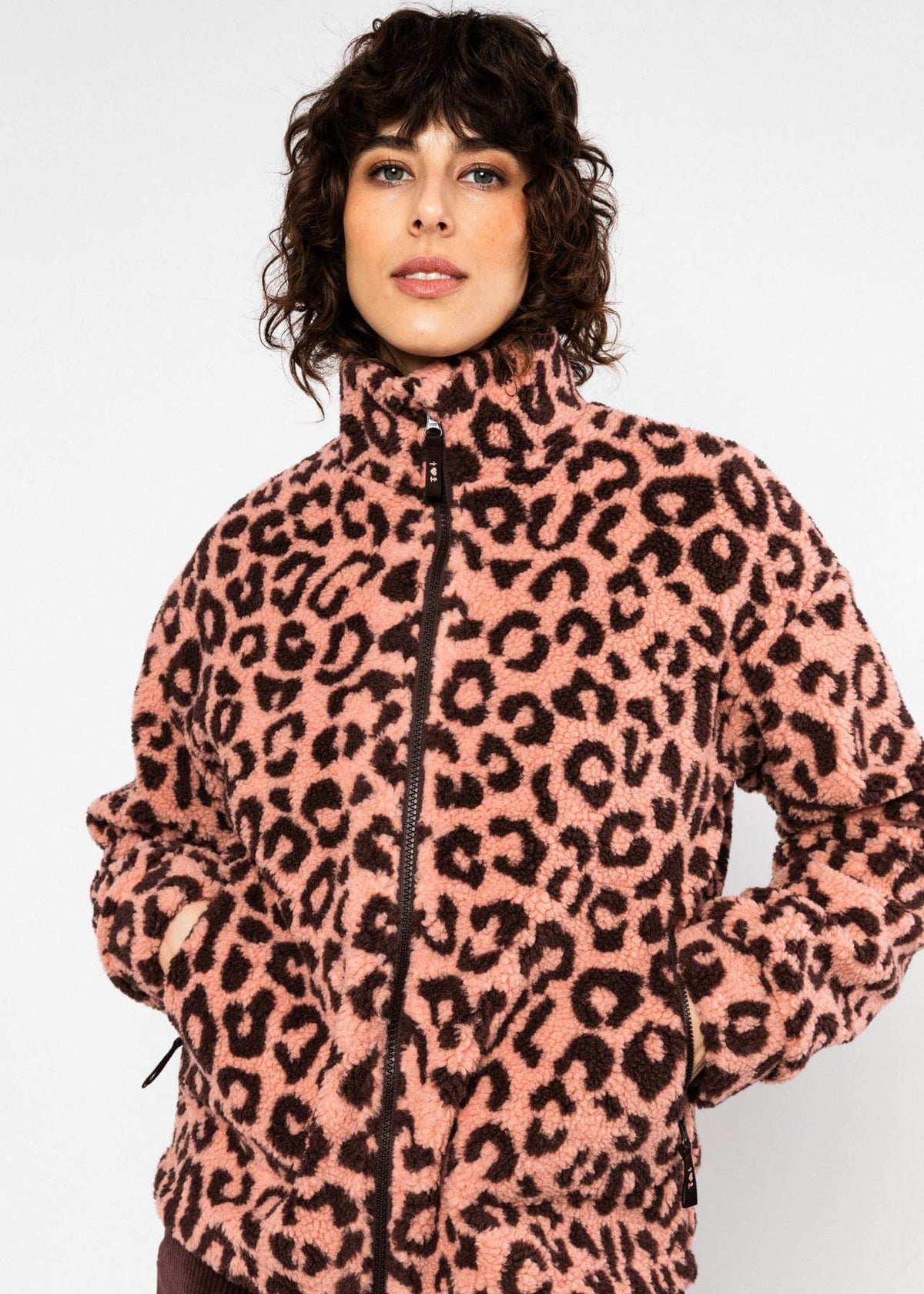 fleece jacket met motief, warme stijl en comfort 