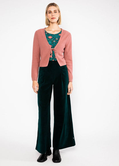 High Waist Trousers Soft and Fitted art nouveau green