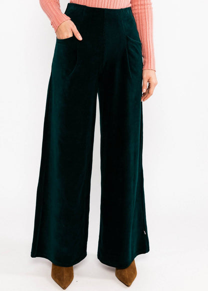 High Waist Trousers Soft and Fitted art nouveau green