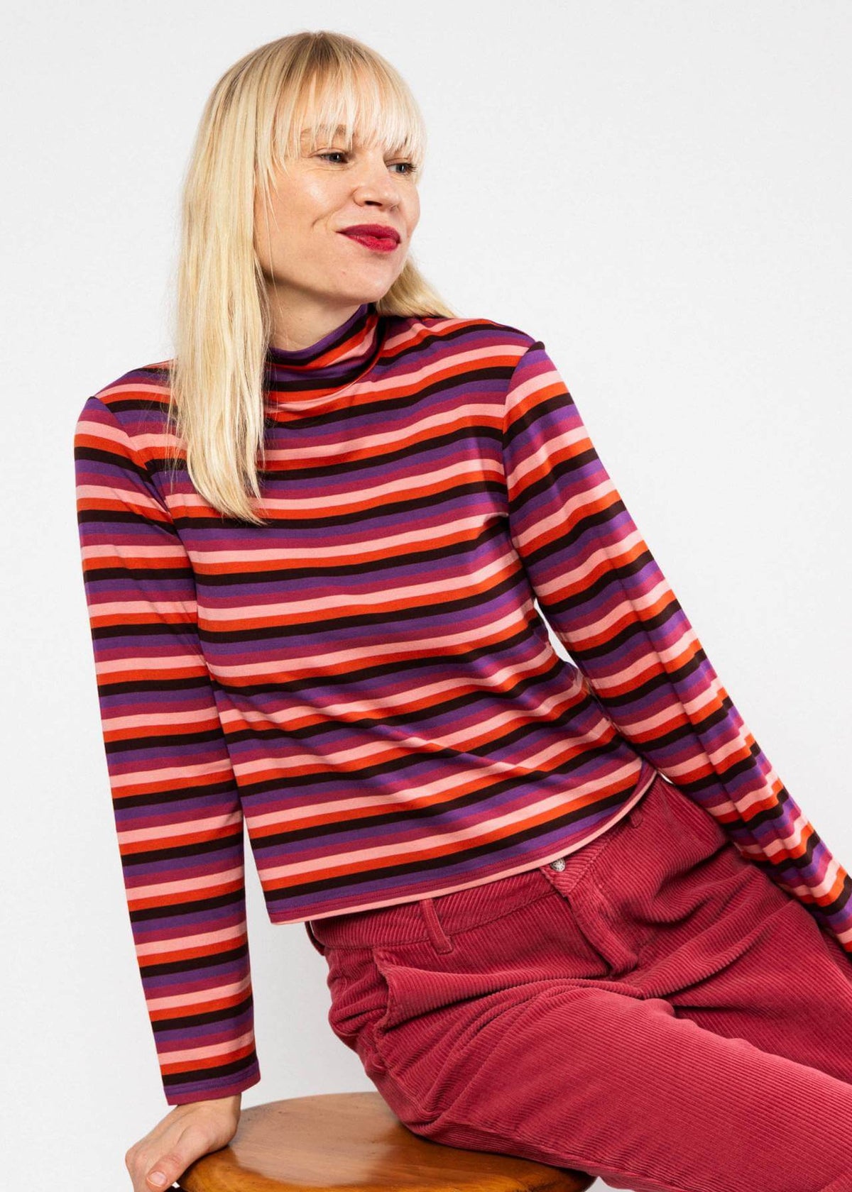 Jersey Top The Ease of Stripes retro warmth stripe - SoMuch Fashion