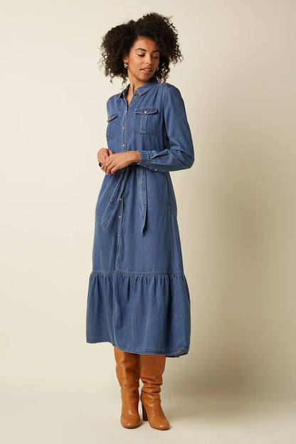Olive Ruffle Dress Monrose - SoMuch Fashion
