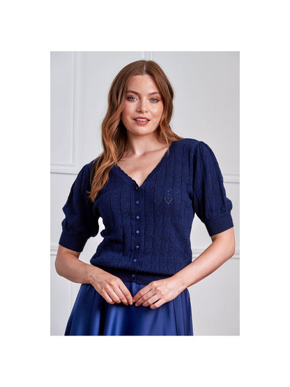 Sweet Heart Cardigan-Navy