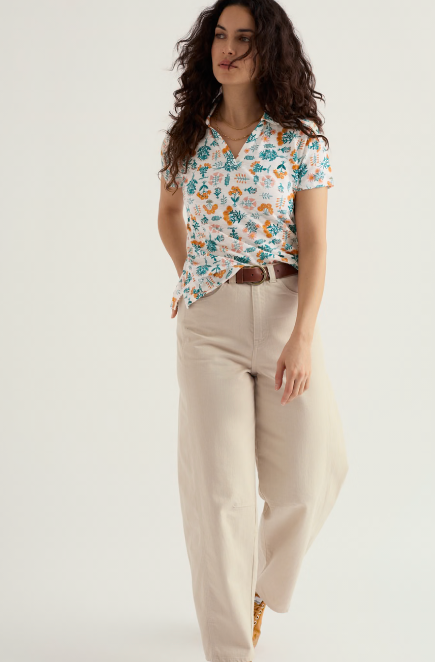 Wavecrest Shirt- Apothecary Plants Chalk