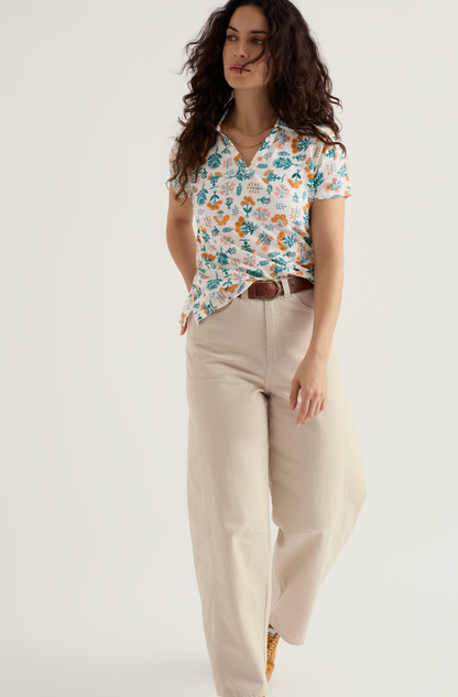 Wavecrest Shirt- Apothecary Plants Chalk