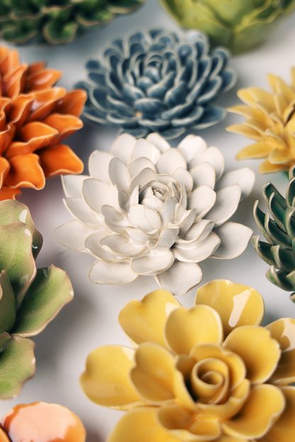 Ceramic Flower Wall Accessories Ivory Snowdrop - SoMuch Fashion