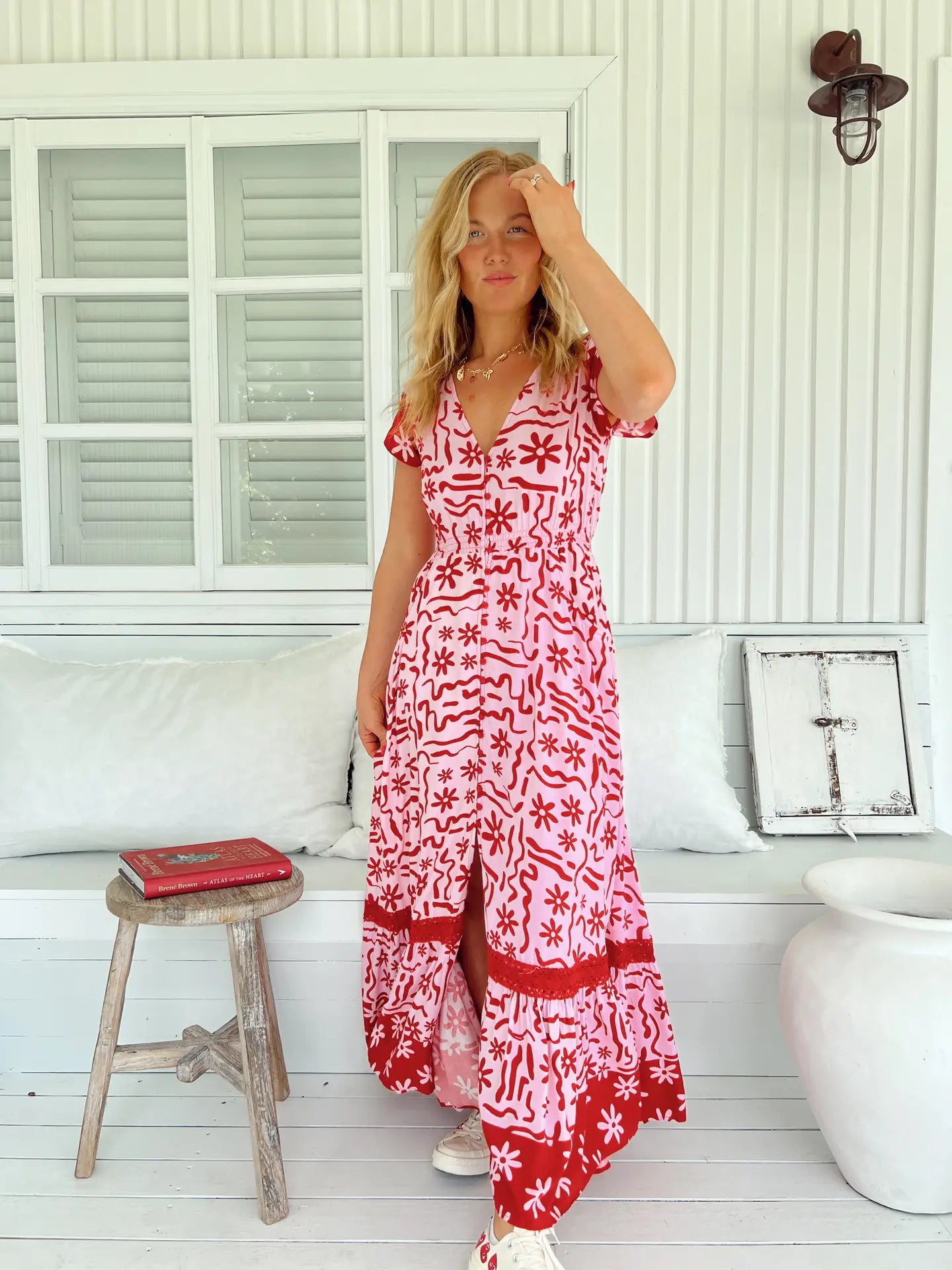 Strawberry Spritz Carmen Maxi Dress