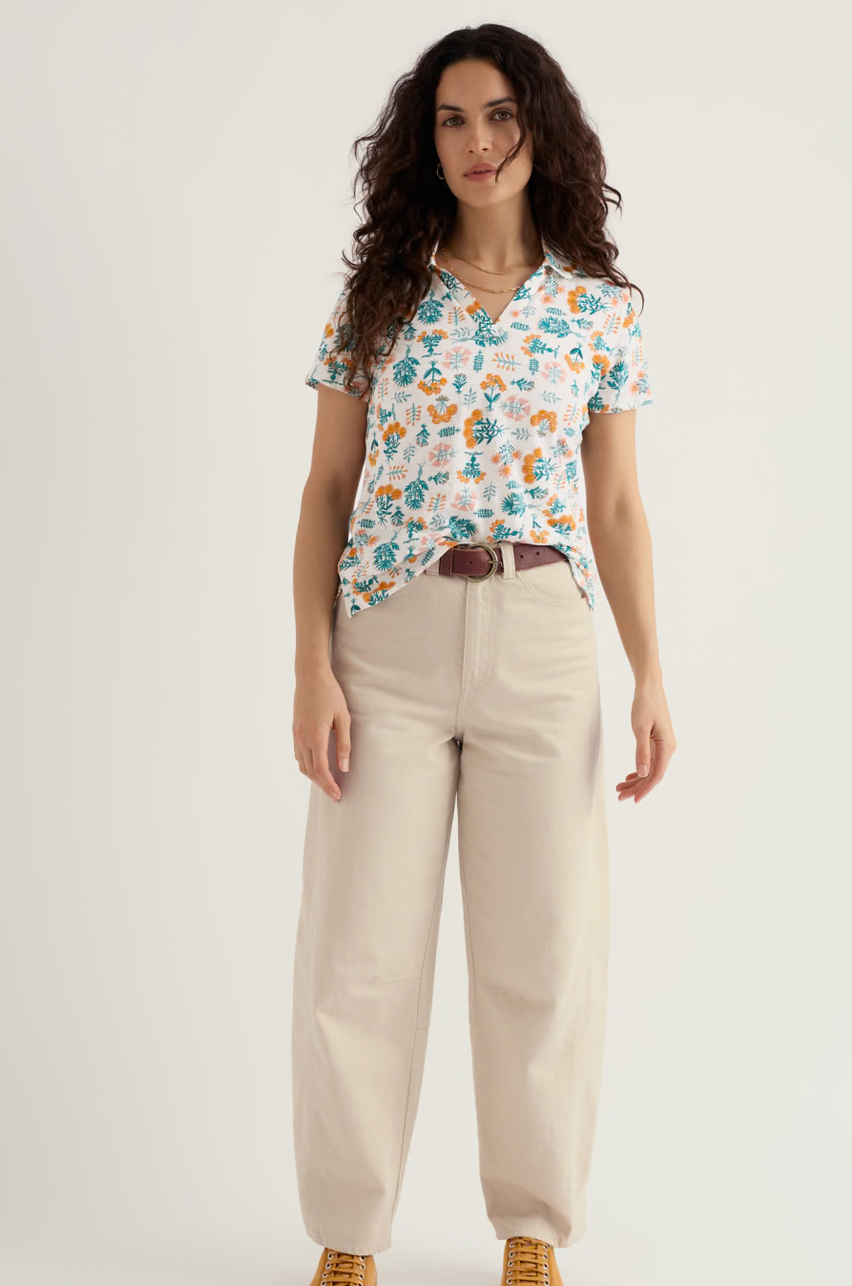Wavecrest Shirt- Apothecary Plants Chalk