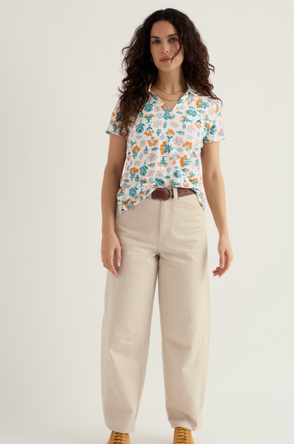 Wavecrest Shirt- Apothecary Plants Chalk