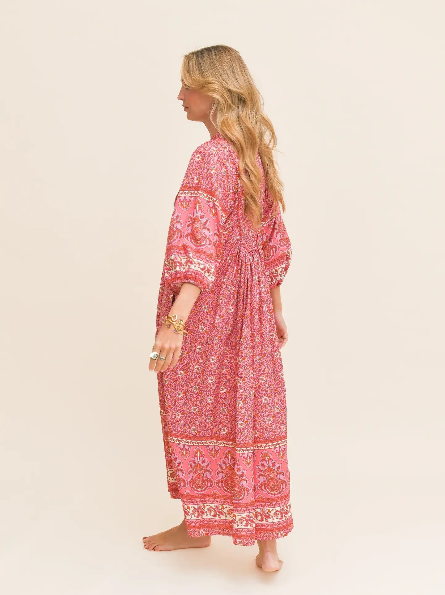 Strawberries and Cream Print Boheme Midi