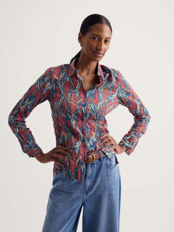 Larissa Shirt-Red Hot Poker Dusk