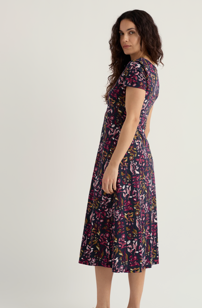 Chapelle Dress-Inky Botanical Maritime