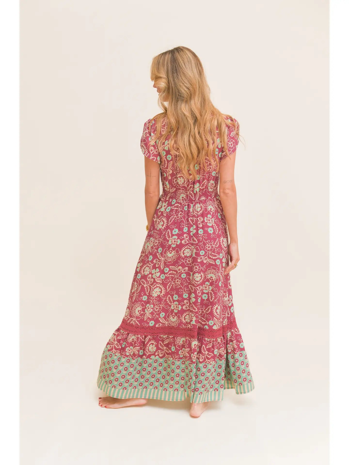 Athena Print Carmen Maxi Dress