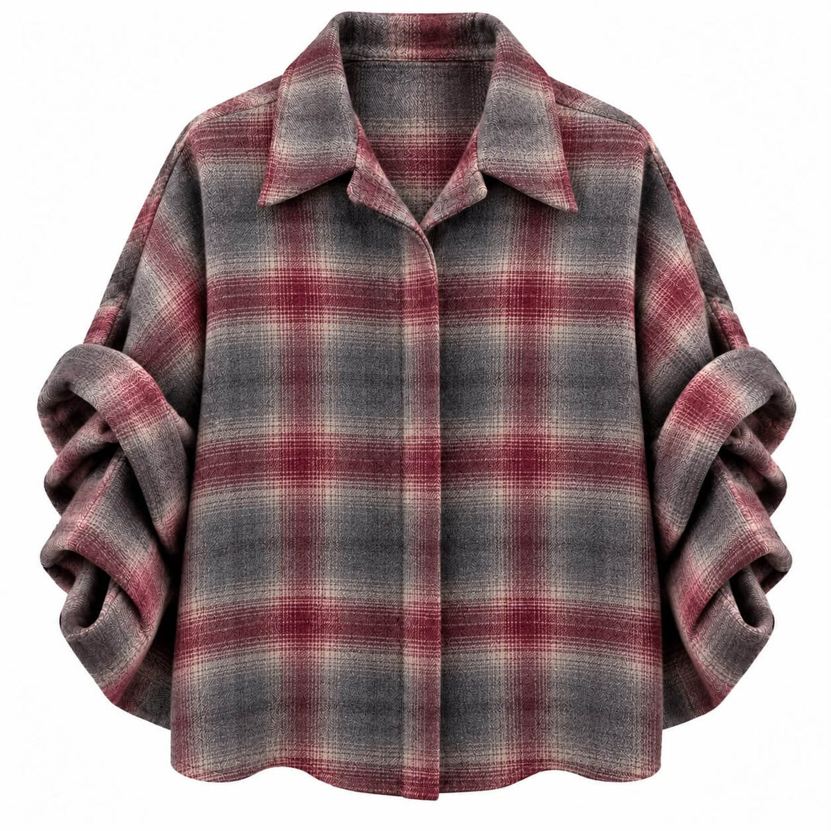 Ruit blouse met ballon mouwen
