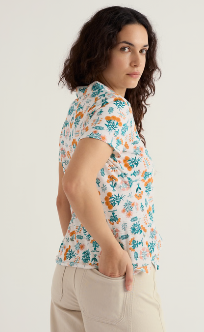 Wavecrest Shirt- Apothecary Plants Chalk