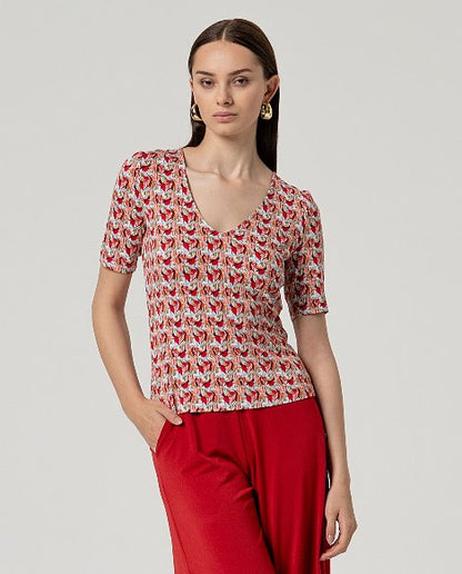 T-shirt met V-hals
