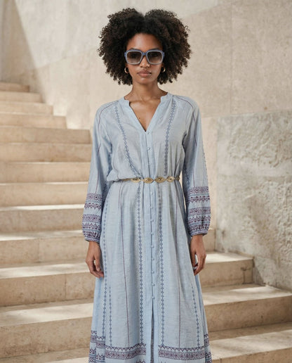 Long Shirt Dress Sky Blue