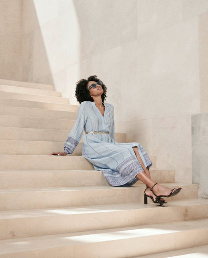 Long Shirt Dress Sky Blue