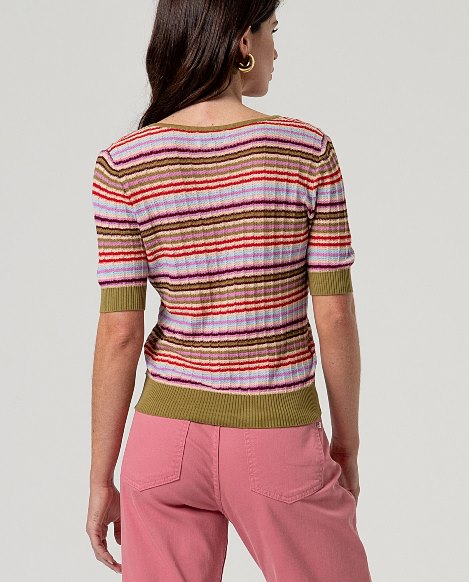 Striped V-Neck Sweater