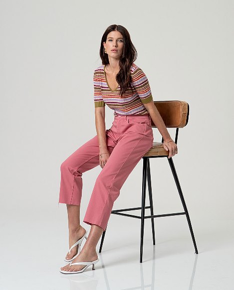 Striped V-Neck Sweater