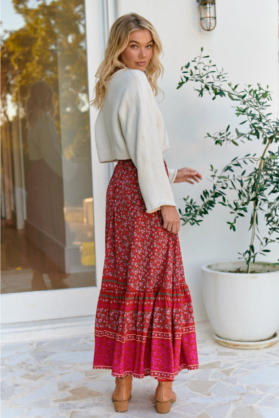 Hibiscus Print Daphne Skirt