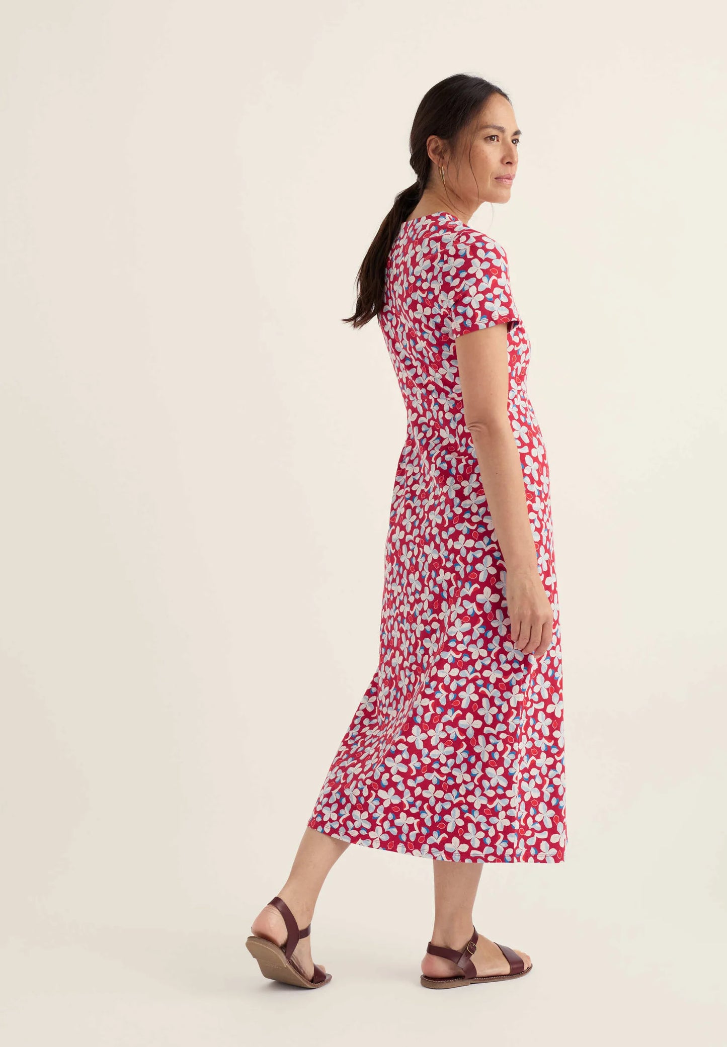 Veronica Dress-Posy Press Boat Red