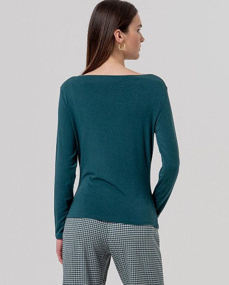 basic t shirt in bottle groen.