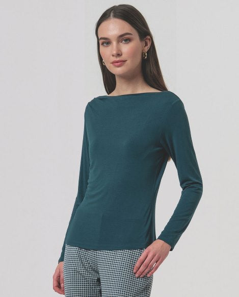 basic t shirt in bottle groen.