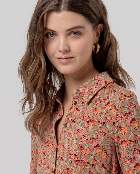 Wide style shirt - Camel