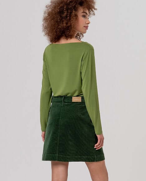 Short skirt with patch pockets - Khaki