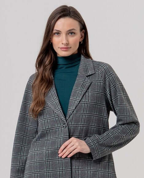 Wide american style Blazer Grey - SoMuch Fashion