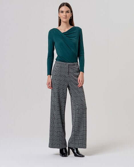 Wide trousers with narrow waist - Grey - SoMuch Fashion