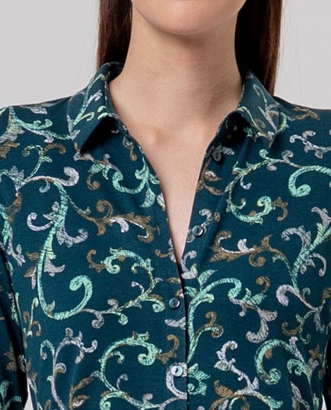 Blouse met print in Dark Green