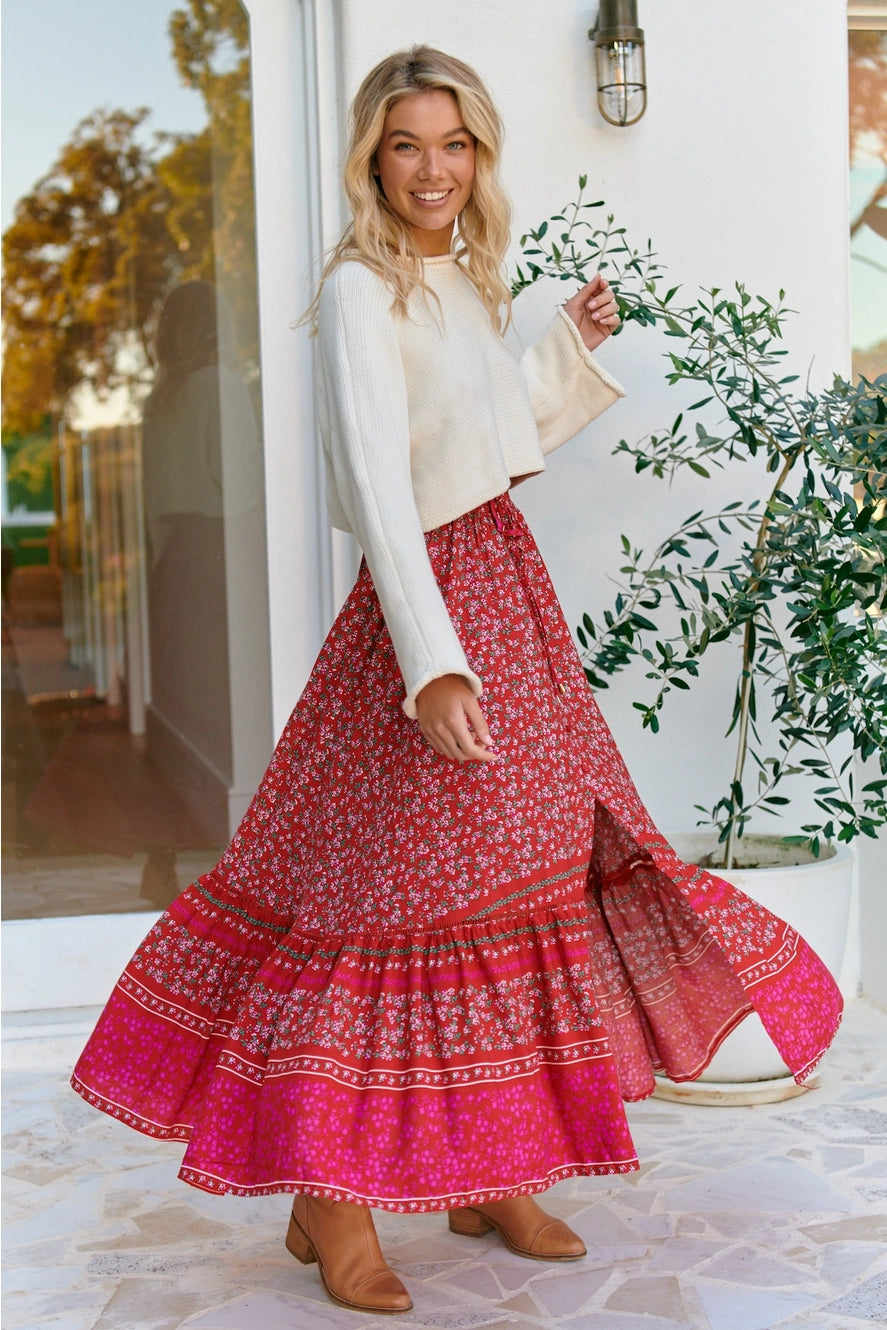 Hibiscus Print Daphne Skirt