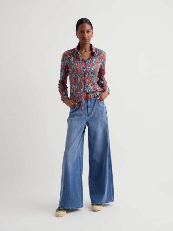 Larissa Shirt-Red Hot Poker Dusk